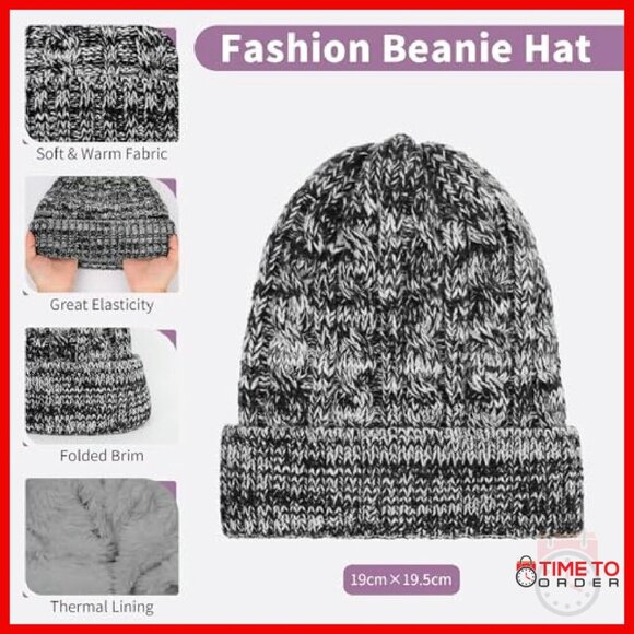 Winter Set: Beanie, Touchscreen Gloves, Long Scarf - 3-Piece Accessory Bundle